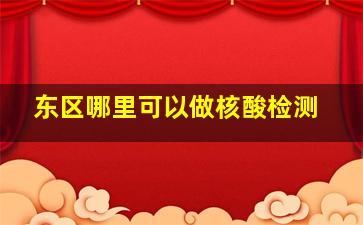 东区哪里可以做核酸检测