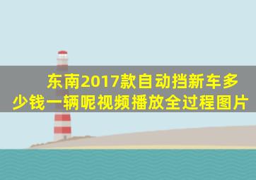 东南2017款自动挡新车多少钱一辆呢视频播放全过程图片