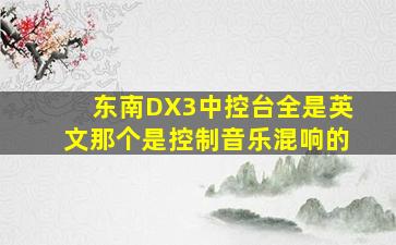 东南DX3中控台全是英文那个是控制音乐混响的