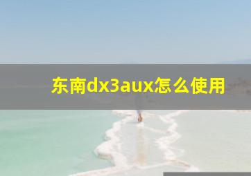 东南dx3aux怎么使用