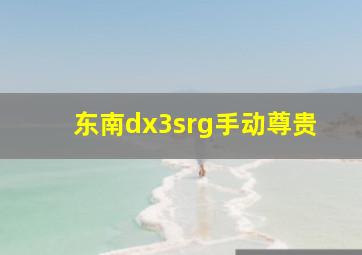 东南dx3srg手动尊贵