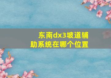 东南dx3坡道辅助系统在哪个位置