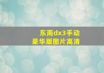 东南dx3手动豪华版图片高清