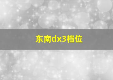 东南dx3档位