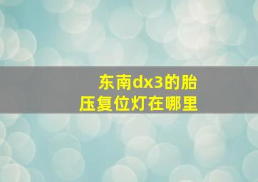 东南dx3的胎压复位灯在哪里