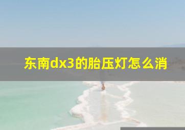 东南dx3的胎压灯怎么消