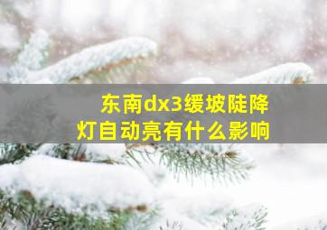 东南dx3缓坡陡降灯自动亮有什么影响