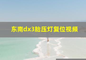 东南dx3胎压灯复位视频