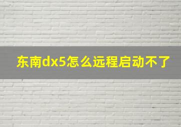 东南dx5怎么远程启动不了