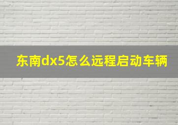 东南dx5怎么远程启动车辆