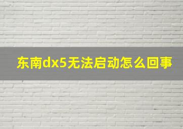 东南dx5无法启动怎么回事