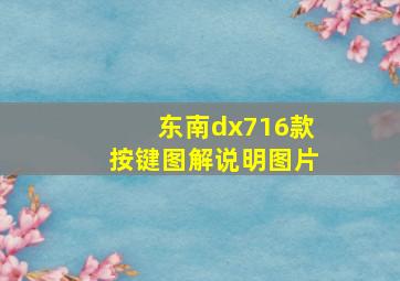 东南dx716款按键图解说明图片