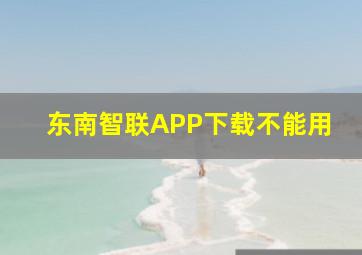 东南智联APP下载不能用