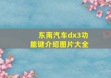 东南汽车dx3功能键介绍图片大全