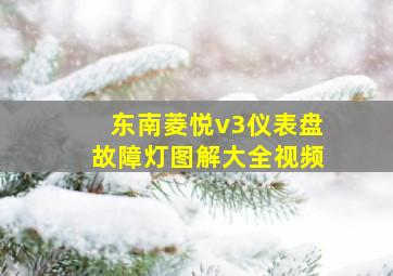 东南菱悦v3仪表盘故障灯图解大全视频