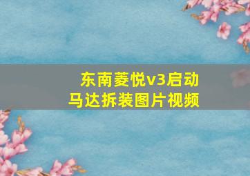 东南菱悦v3启动马达拆装图片视频