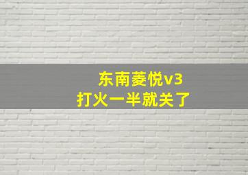 东南菱悦v3打火一半就关了