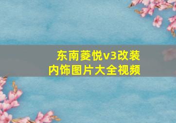 东南菱悦v3改装内饰图片大全视频