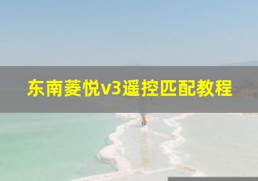 东南菱悦v3遥控匹配教程