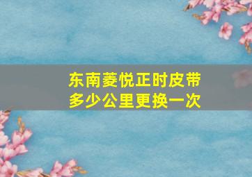 东南菱悦正时皮带多少公里更换一次