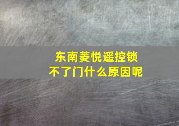 东南菱悦遥控锁不了门什么原因呢