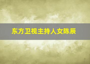 东方卫视主持人女陈辰