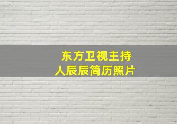 东方卫视主持人辰辰简历照片