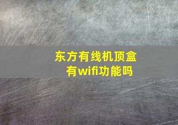 东方有线机顶盒有wifi功能吗