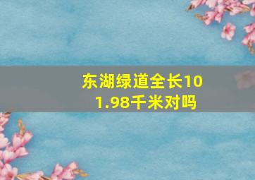 东湖绿道全长101.98千米对吗