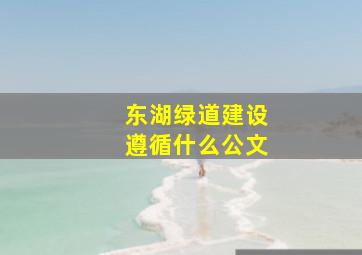 东湖绿道建设遵循什么公文