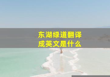 东湖绿道翻译成英文是什么