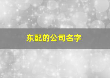 东配的公司名字