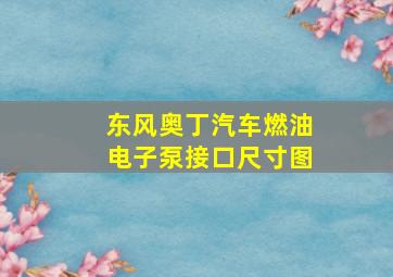 东风奥丁汽车燃油电子泵接口尺寸图