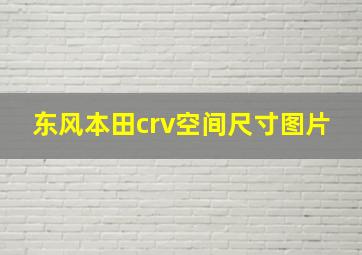 东风本田crv空间尺寸图片