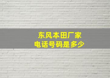 东风本田厂家电话号码是多少