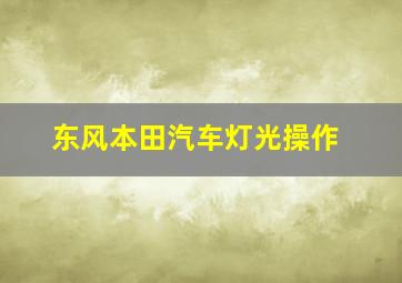 东风本田汽车灯光操作