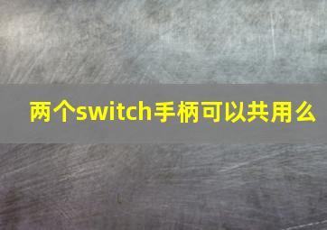 两个switch手柄可以共用么