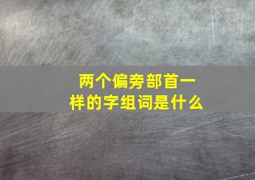 两个偏旁部首一样的字组词是什么