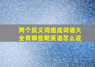 两个反义词组成词语大全有哪些呢英语怎么说