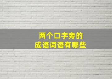 两个口字旁的成语词语有哪些