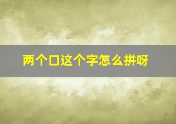 两个口这个字怎么拼呀