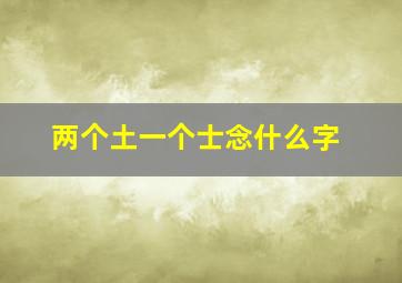 两个土一个士念什么字