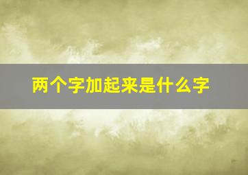 两个字加起来是什么字