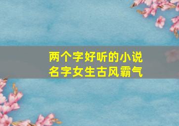 两个字好听的小说名字女生古风霸气