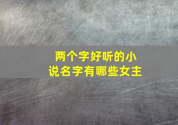 两个字好听的小说名字有哪些女主