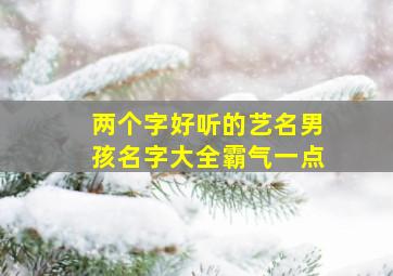 两个字好听的艺名男孩名字大全霸气一点