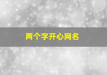 两个字开心网名