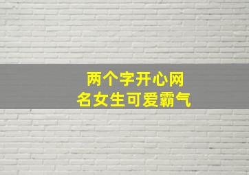 两个字开心网名女生可爱霸气