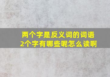 两个字是反义词的词语2个字有哪些呢怎么读啊