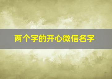 两个字的开心微信名字